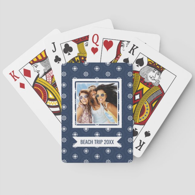 Add Your Name | Maritime Tool Pattern Playing Cards (Back)