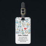 Add Your Name | Medical Design Pattern Luggage Tag<br><div class="desc">This design features features various objects making up a pattern relating to the medical field.</div>