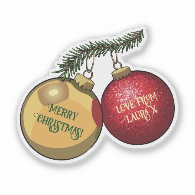 Add Your Name Merry Christmas Tree Decorations (Front)