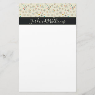 Add Your Name Mid-Century Atomic Inspired Stationery