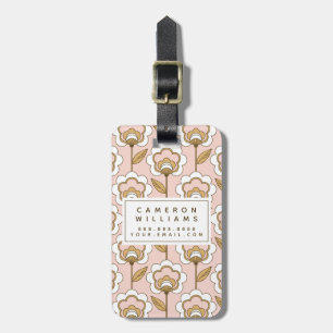 Add Your Name   Mid-Century Modern Floral Pattern Luggage Tag
