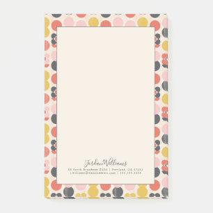 Add Your Name Mid-Century Modern Flower Pattern Post-it Notes