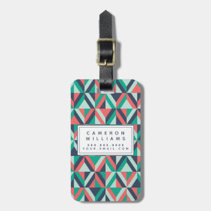 Add Your Name Mid-Century Modern Geometric Luggage Tag