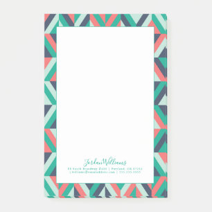 Add Your Name   Mid-Century Modern Geometric Post-it Notes