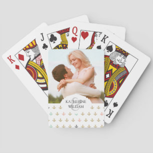 Add Your Name Mini Anchor Pattern Playing Cards