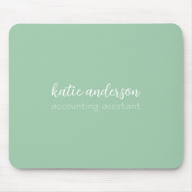 Add Your Name Minimal Monogram New Job Position Mo Mouse Mat (Front)
