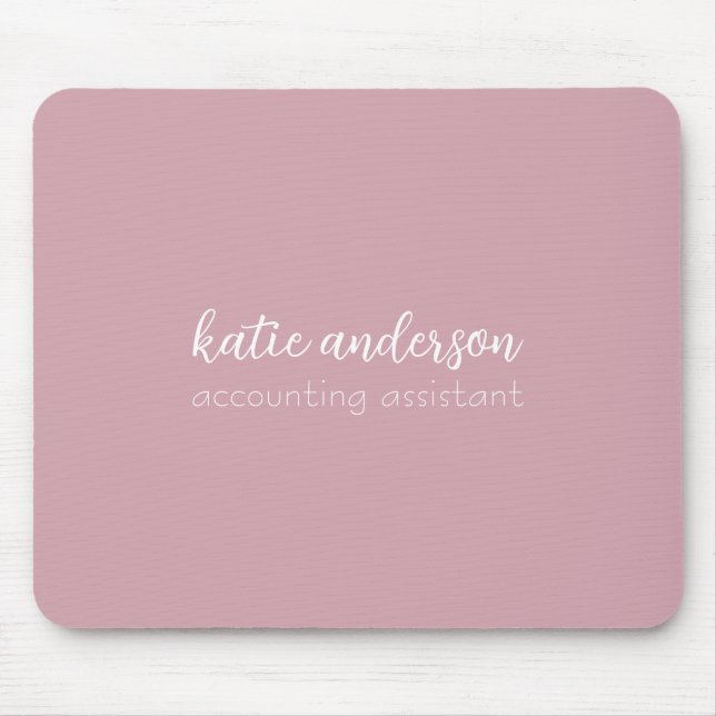 Add Your Name Minimal Monogram New Job Position Mo Mouse Mat (Front)