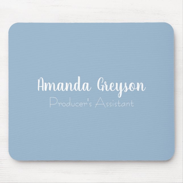 Add Your Name Minimal Monogram New Job Position Mo Mouse Mat (Front)