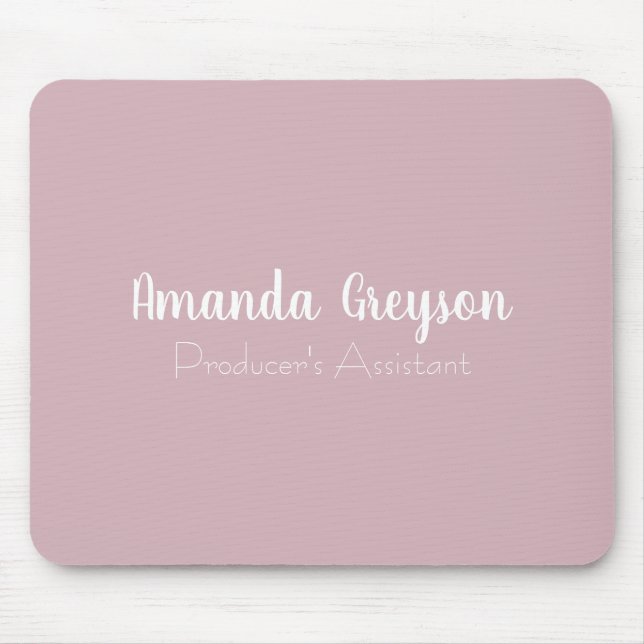 Add Your Name Minimal Monogram New Job Position Mouse Mat (Front)