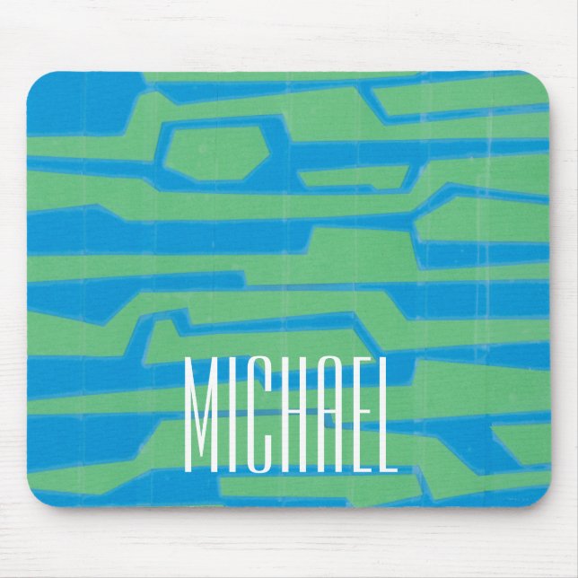 Add Your Name | Modern Circuit V Mouse Mat (Front)