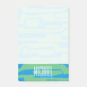 Add Your Name Modern Circuit V Post-it Notes