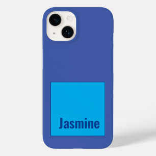 Add Your Name Modern Minimalist Blue Case-Mate iPhone 14 Case