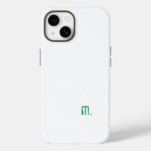 Add Your Name Modern Minimalist Green White iPhone 14 Case