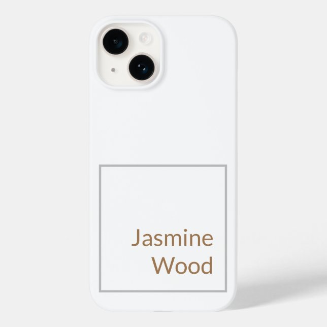 Add Your Name Modern Minimalist Plain Case-Mate iPhone Case (Back)