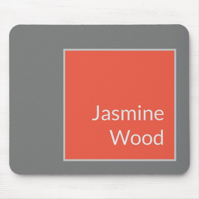 Add Your Name Modern Minimalist Plain Mouse Mat (Front)