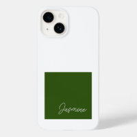 Add Your Name Modern Minimalist Script Green White