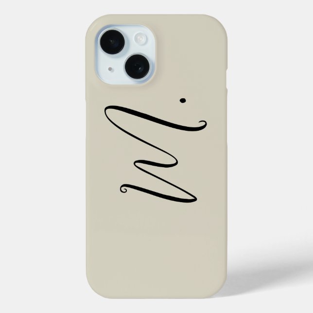 Add Your Name Modern Monogram Initial Calligraphy Case-Mate iPhone Case (Back)