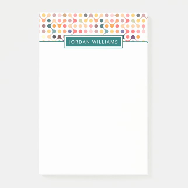 Add Your Name | Molecular Structure Pattern Post-it Notes (Front)