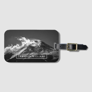 Add Your Name Mt. Fuji in Black and White Luggage Tag