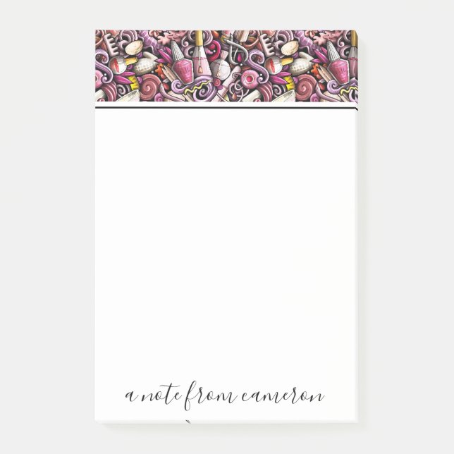 Add Your Name | Nail Studio Pattern Post-it Notes (Front)