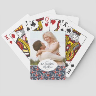 Add Your Name   Nautical Anchors And Rope Pattern Playing Cards