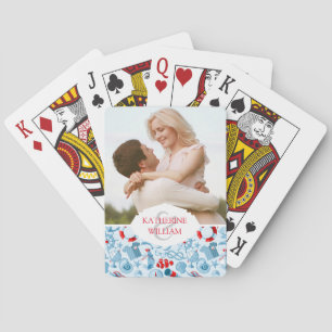 Add Your Name Nautical Red White And Blue Playing Cards