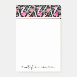 Add Your Name Neon Makeup Pattern Post-it Notes