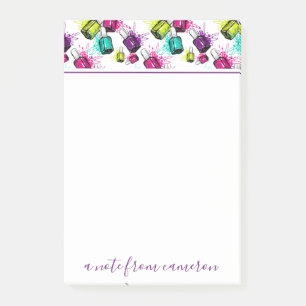 Add Your Name   Neon Nail Polish Pattern Post-it Notes