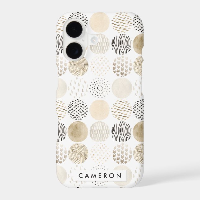 Add Your Name | Neutral Abstract Circle Pattern (Back)
