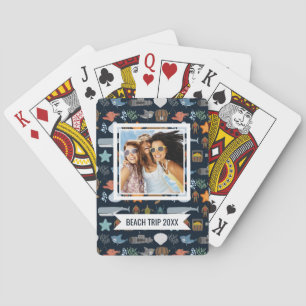Add Your Name   Ocean Inhabitants Pattern Playing Cards