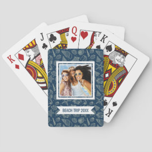 Add Your Name   Ocean Inhabitants Pattern Playing Cards