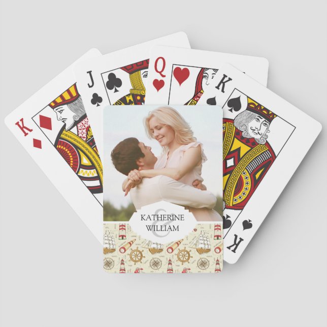 Add Your Name | Ocean Scene Playing Cards (Back)