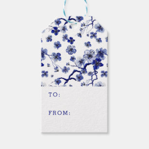 Add Your Name Oriental Sakura Branch Pattern Gift Tags