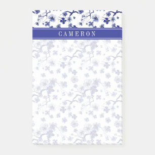Add Your Name Oriental Sakura Branch Pattern Post-it Notes