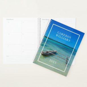 Add Your Name   Outrigger Canoe In Shallow Ocean Planner