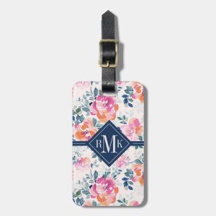 Add Your Name Painted Roses Pattern Luggage Tag