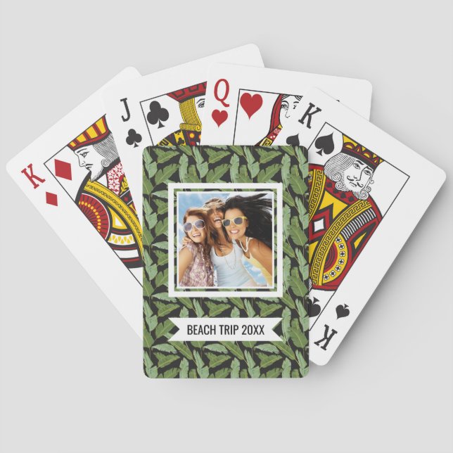 Add Your Name | Palm Leaves Playing Cards (Back)