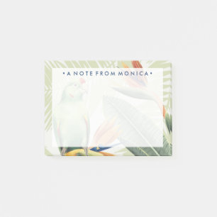 Add Your Name Palm Leaves With Green Bird Post-it Notes