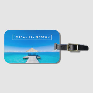 Add Your Name   Paradise Beach   Tropical Resort,  Luggage Tag