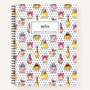 Add Your Name   Parfum Bottle Pattern Notebook