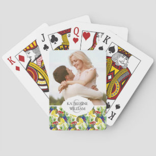 Add Your Name Parrots And Tropical Fruit Playing Cards