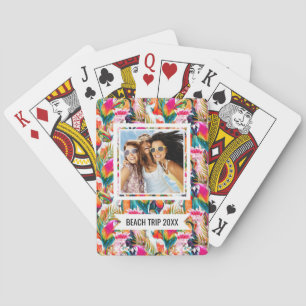 Add Your Name Parrots & Palm Leaves Playing Cards