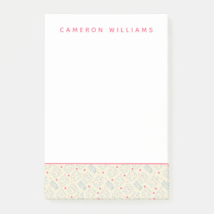Add Your Name   Pastel Happy Teeth Pattern Post-it Notes