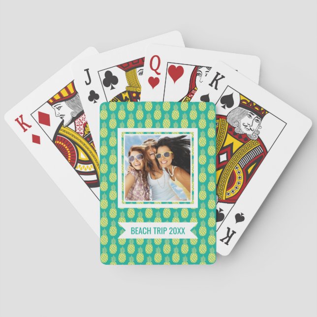 Add Your Name | Pastel Pineapples Playing Cards (Back)