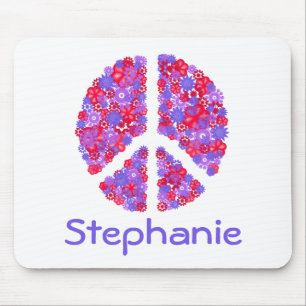 Add Your Name Peace-sign  Mousepad