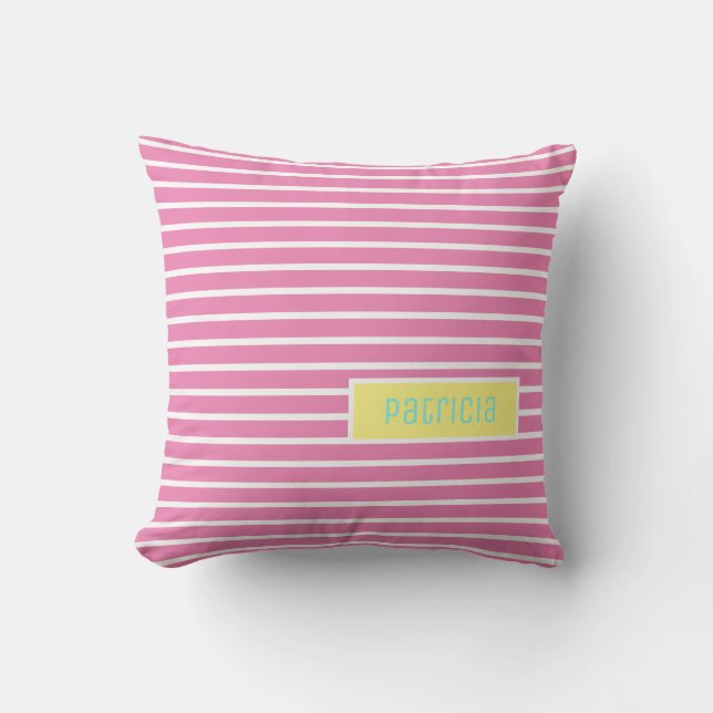 Add Your Name Personalised Throw Pillow Cushion (Front)