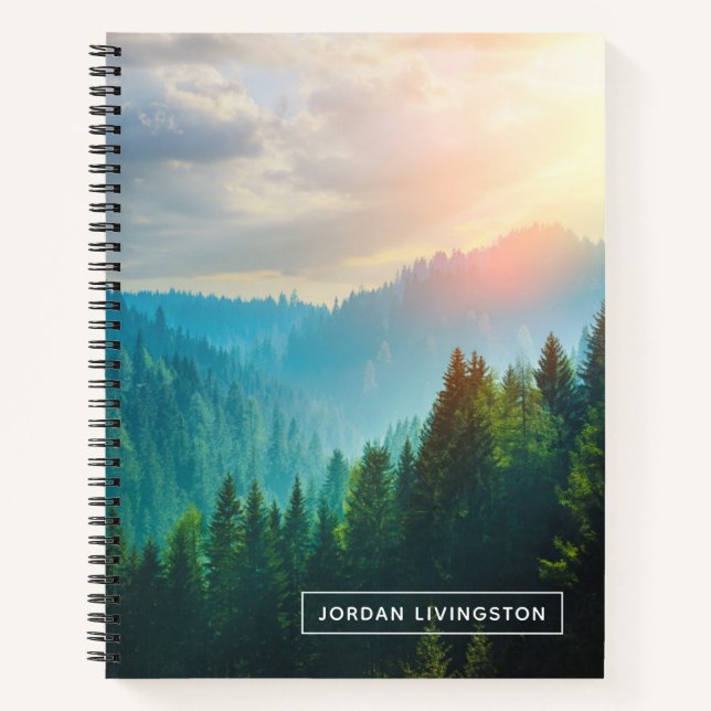 Add Your Name | Pine Forest in the Dolomites Notebook (Front)