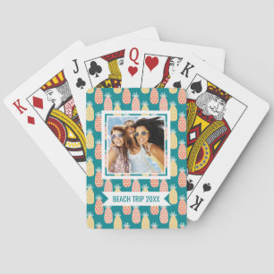 Add Your Name Pineapple Doodle Pattern Playing Cards