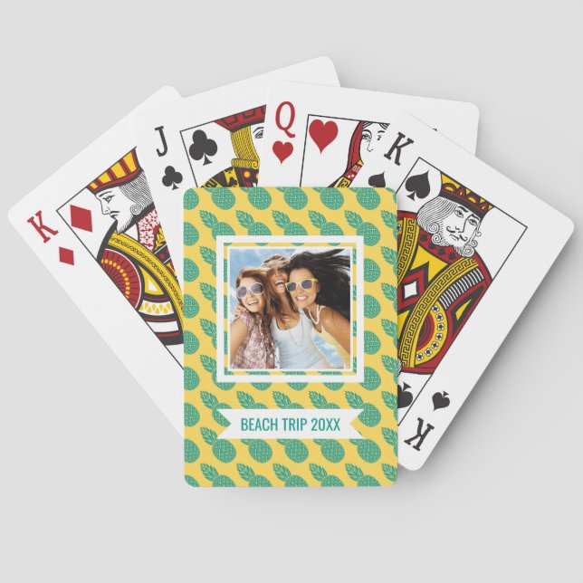 Add Your Name | Pineapple Pattern Playing Cards (Back)