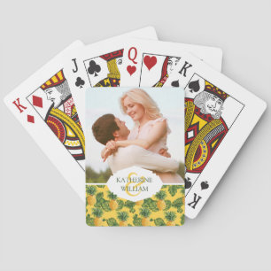 Add Your Name Pineapples & Tropical Leaves On Go Playing Cards